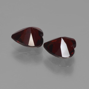Pedras preciosas de Granada Piropo Vermelho escuro natural de 1.65 ct, Formato de coração, VVS-VS