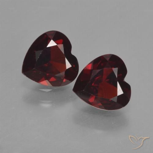 1.63ctw Natural Vermelho escuro Granada Piropo, Coração, VVS-VS