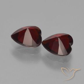 Pedras preciosas de Granada Piropo Vermelho escuro natural de 1.63 ct, Coração, VVS-VS