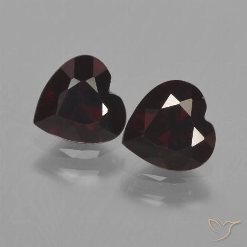1.75ctw Natural vermelho escuro Granada Piropo, Coração, VVS-VS