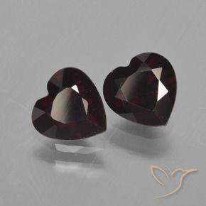 Pedras preciosas de Granada Piropo vermelho escuro natural de 1.75 ct, Coração, VVS-VS