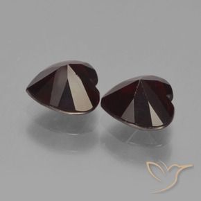 Pedras preciosas de Granada Piropo vermelho escuro natural de 2.00 ct, Coração, VVS-VS