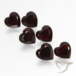 Pedras preciosas de Granada Piropo vermelho escuro natural de 5.18 ct, Coração, VVS-VS