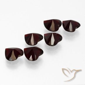 Pedras preciosas de Granada Piropo vermelho escuro natural de 5.18 ct, Coração, VVS-VS