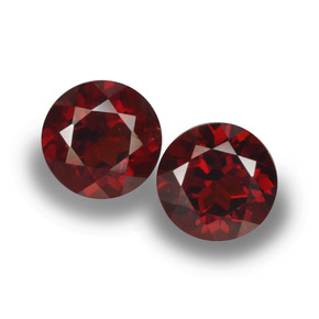 Pedras preciosas de granada piropo vermelho natural de 2,15 ct, corte redondo, VVS-VS