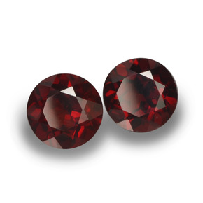 Pedras preciosas de granada piropo vermelho natural de 2,15 ct, corte redondo, VVS-VS