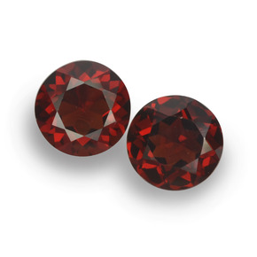 Pedras preciosas de granada piropo vermelho natural de 1,96 ct, corte redondo, VVS-VS