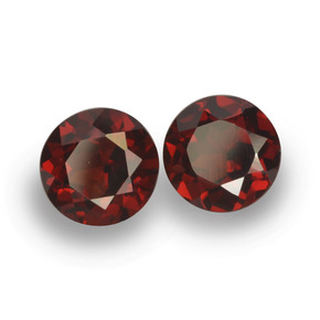 Pedras preciosas de granada piropo vermelho natural de 1,96 ct, corte redondo, VVS-VS
