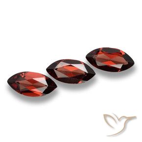 Pedras preciosas de Granada Piropo vermelho médio natural de 5.64 ct, Marquesa, VVS-VS