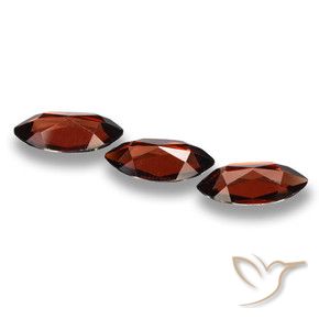 Pedras preciosas de Granada Piropo vermelho médio natural de 5.64 ct, Marquesa, VVS-VS