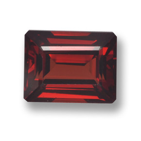Granada piropo vermelho natural 3,38ct, corte esmeralda, VVS
