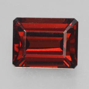 Granada piropo vermelho natural 3,04ct, corte esmeralda, VS