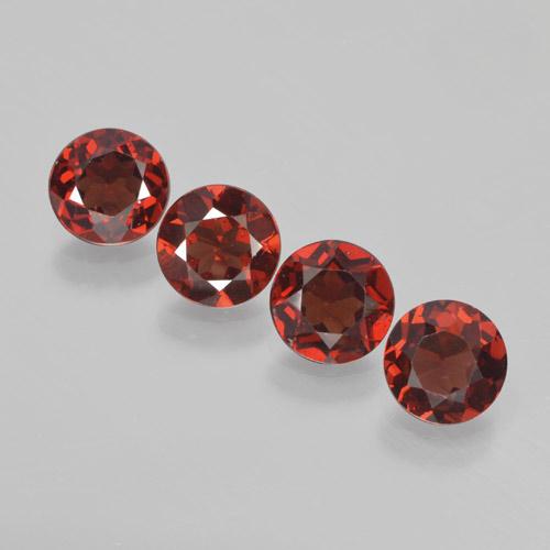 Pedras preciosas de granada piropo vermelho natural de 3,61 ct, corte redondo, VVS-VS