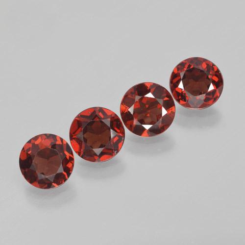 Pedras preciosas de granada piropo vermelho natural de 3,61 ct, corte redondo, VVS-VS
