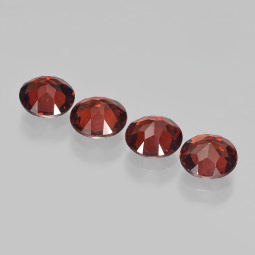 Pedras preciosas de granada piropo vermelho natural de 3,61 ct, corte redondo, VVS-VS
