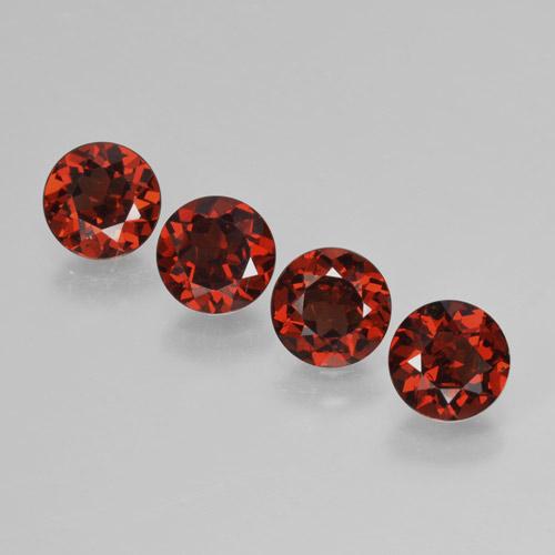 Pedras preciosas de Granada Piropo Vermelho Sangue Profundo natural de 4.03 ct, Corte Redondo, VVS-VS