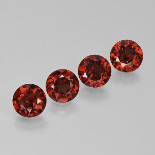 Pedras preciosas de Granada Piropo Vermelho Sangue Profundo natural de 4.03 ct, Corte Redondo, VVS-VS
