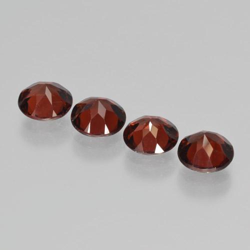 Pedras preciosas de Granada Piropo Vermelho Sangue Profundo natural de 4.03 ct, Corte Redondo, VVS-VS