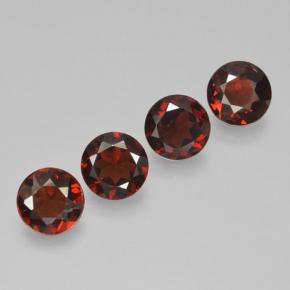 Pedras preciosas de Granada Piropo Vermelho Sangue Profundo natural de 3.71 ct, Corte Redondo, VVS-VS