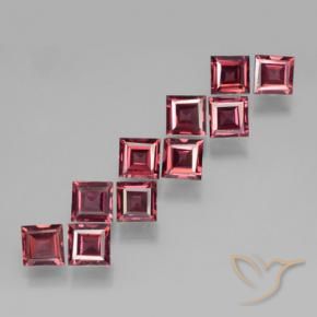 Pedras preciosas de Granada Piropo Vermelho escuro natural de 3.83 ct, Quadrado, VVS-VS