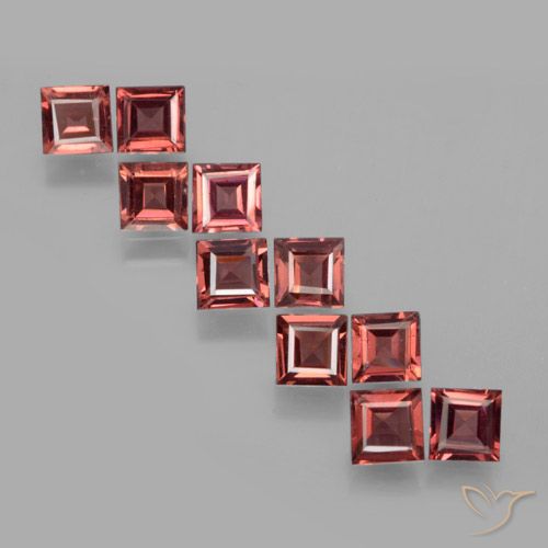 3.86ctw Natural Vermelho Escarlate Claro Granada Piropo, Quadrado, VS