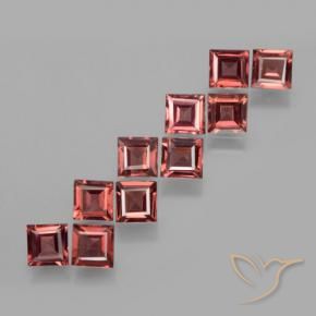 Pedras preciosas de Granada Piropo Vermelho Escarlate Claro natural de 3.86 ct, Quadrado, VS