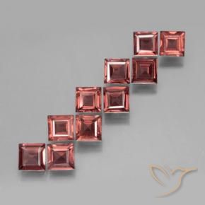 Pedras preciosas de Granada Piropo Luz vermelha natural de 3.65 ct, Quadrado, VS