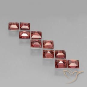 Pedras preciosas de Granada Piropo Luz vermelha natural de 3.65 ct, Quadrado, VS