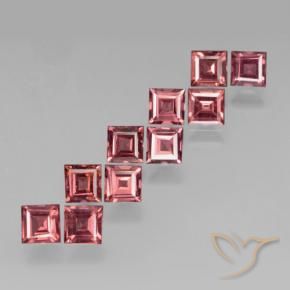 Pedras preciosas de Granada Piropo framboesa vermelha natural de 3.84 ct, Quadrado, VS