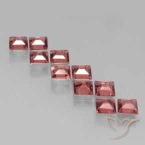 Pedras preciosas de Granada Piropo Vermelho Escarlate Claro natural de 4.23 ct, Quadrado, VS