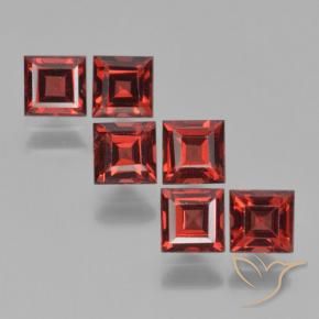 Pedras preciosas de Granada Piropo groselha vermelha natural de 2.81 ct, Quadrado, VS