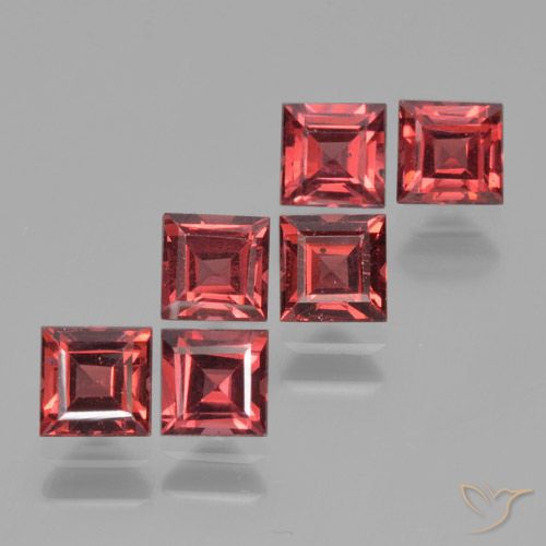 2.88ctw Natural vermelho médio Granada Piropo, Quadrado, VS