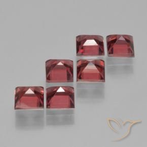 Pedras preciosas de Granada Piropo vermelho médio natural de 2.88 ct, Quadrado, VS