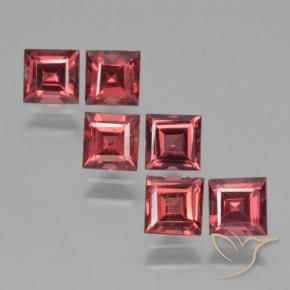 Pedras preciosas de Granada Piropo vermelho médio natural de 2.74 ct, Quadrado, VS