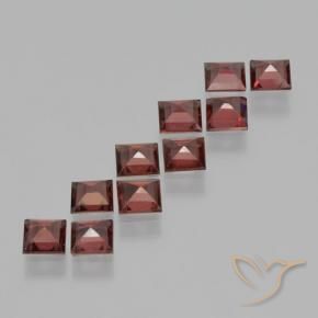 Pedras preciosas de Granada Piropo Vermelho médio-escuro natural de 3.85 ct, Quadrado, VS