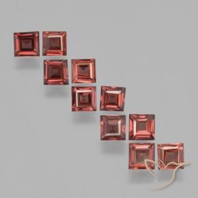 Pedras preciosas de Granada Piropo Vermelho médio-escuro natural de 5.01 ct, Quadrado, VS