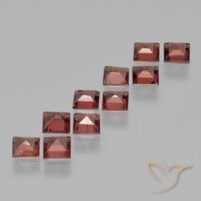 Pedras preciosas de Granada Piropo Vermelho médio-escuro natural de 5.01 ct, Quadrado, VS