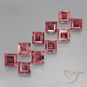 Pedras preciosas de Granada Piropo vermelho médio natural de 4.13 ct, Quadrado, VS