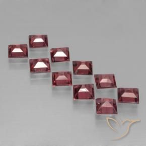 Pedras preciosas de Granada Piropo vermelho médio natural de 4.13 ct, Quadrado, VS