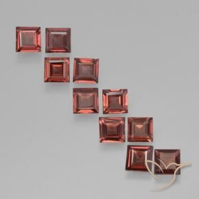 Pedras preciosas de Granada Piropo Vermelho Escarlate Profundo natural de 3.58 ct, Quadrado, VS