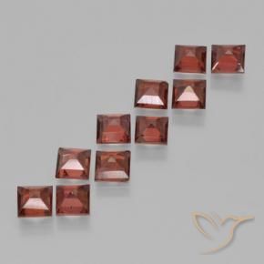 Pedras preciosas de Granada Piropo vermelho médio natural de 4.37 ct, Quadrado, VS