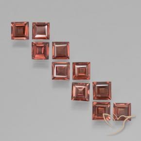 Pedras preciosas de Granada Piropo Berry Red natural de 3.96 ct, Quadrado, VS