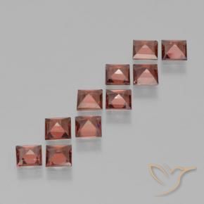 Pedras preciosas de Granada Piropo Berry Red natural de 3.96 ct, Quadrado, VS