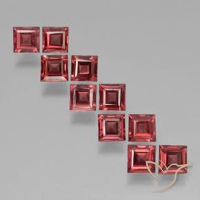 Pedras preciosas de Granada Piropo Vermelho escarlate natural de 3.82 ct, Quadrado, VS