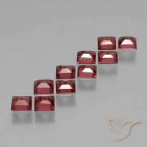 Pedras preciosas de Granada Piropo Vermelho escarlate natural de 3.82 ct, Quadrado, VS