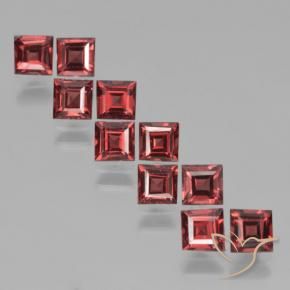 Pedras preciosas de Granada Piropo Vermelho escuro natural de 3.90 ct, Quadrado, VS