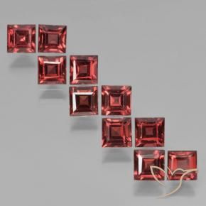 Pedras preciosas de Granada Piropo Vermelho escuro natural de 4.24 ct, Quadrado, VS