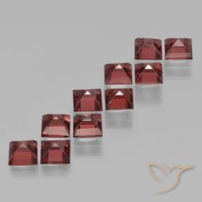 Pedras preciosas de Granada Piropo Vermelho escuro natural de 4.24 ct, Quadrado, VS