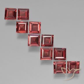 Pedras preciosas de Granada Piropo Vermelho escuro natural de 3.48 ct, Quadrado, VS