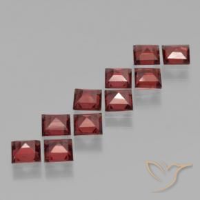 Pedras preciosas de Granada Piropo Vermelho escuro natural de 3.48 ct, Quadrado, VS